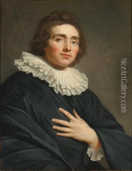Portrait Of An Actor, Half Length Oil Painting - Guillaume Voiriot