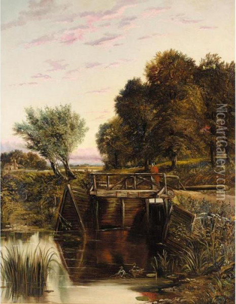 Crossing The Weir Oil Painting - Joseph Thors