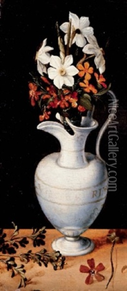 Flowers In A Vase Oil Painting - Ludger Tom Ring the Younger
