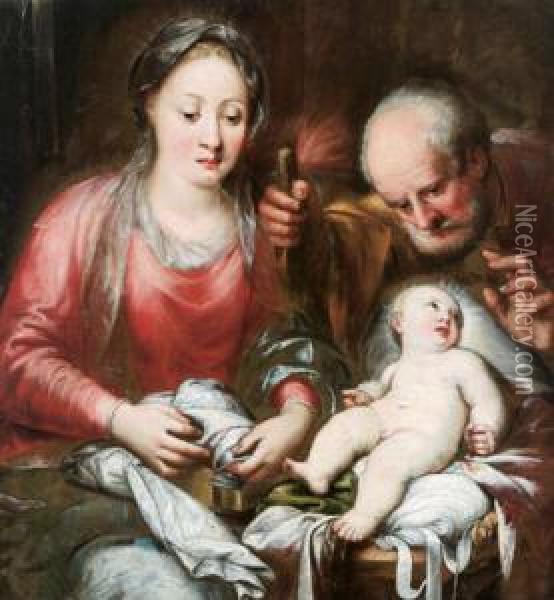 Die Heilige Familie Oil Painting - Andrea Celesti