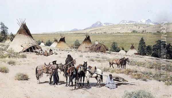 Indian Encampment II Oil Painting - Henry Farny