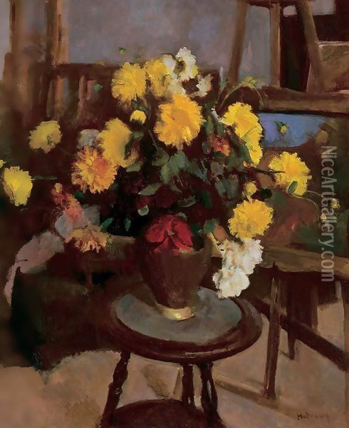 Flower Still-life 1935 Oil Painting - Fabbio Fabbi