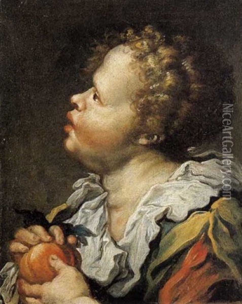 Ritratto Di Fanciullo Con Frutto Oil Painting - Giuseppe Antonio Pianca