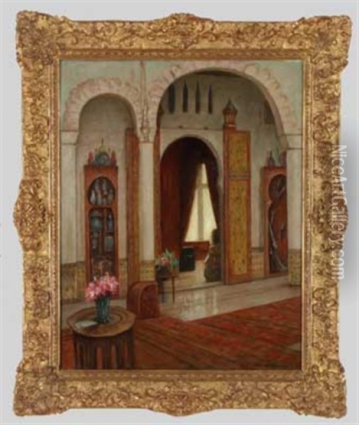 Interieur Der Deutschen Gesandtschaft In Tanger, Marokko Oil Painting - Wilhelm Beckmann
