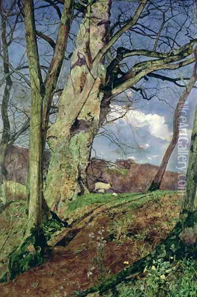 In Early Spring A Study in March Oil Painting - John William Inchbold