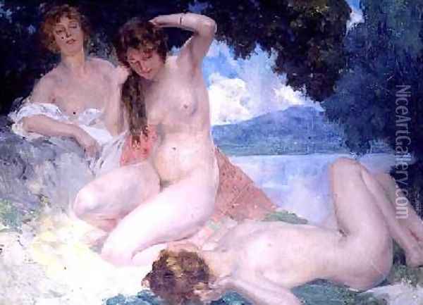 The Bathers Oil Painting - Rene Lelong