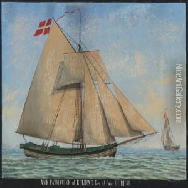 The Galease Ane Catharine Of Kolding Under The Command Oil Painting - Frederik Sorvig