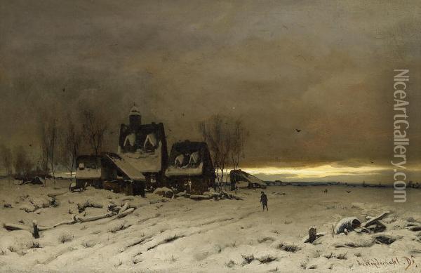 Winterabend Oil Painting - Joseph Friedrich N. Heydendahl