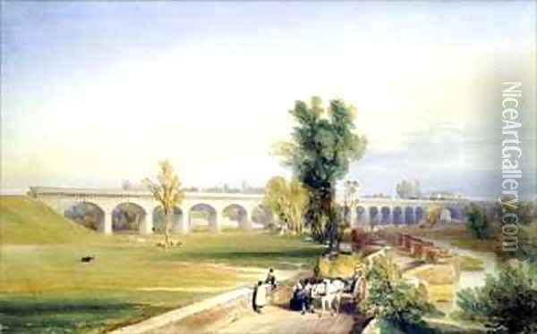 Dutch River Bridge, Hull and Doncaster Branch, North Eastern Railway Oil Painting - John Cooke Bourne