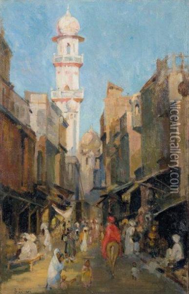 Rue Orientale Animee Oil Painting - Georges Le Mare