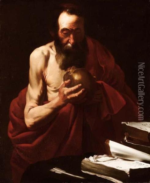 San Girolamo In Meditazione Oil Painting - Jusepe de Ribera