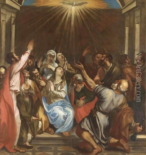 Pentecoste Oil Painting - Tiziano Vecellio (Titian)