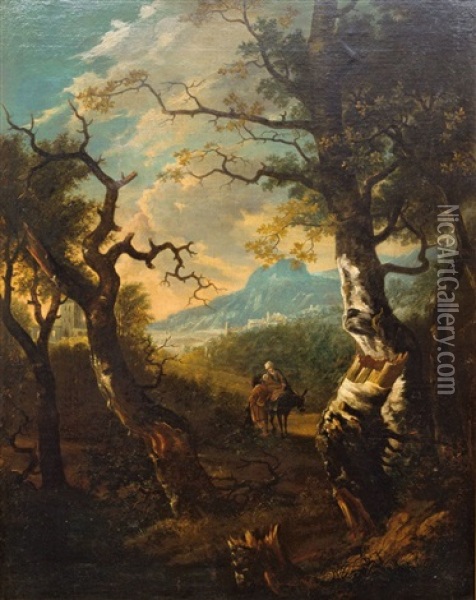 Sudliche Landschaft Mit Reisenden Oil Painting - Adam Pynacker