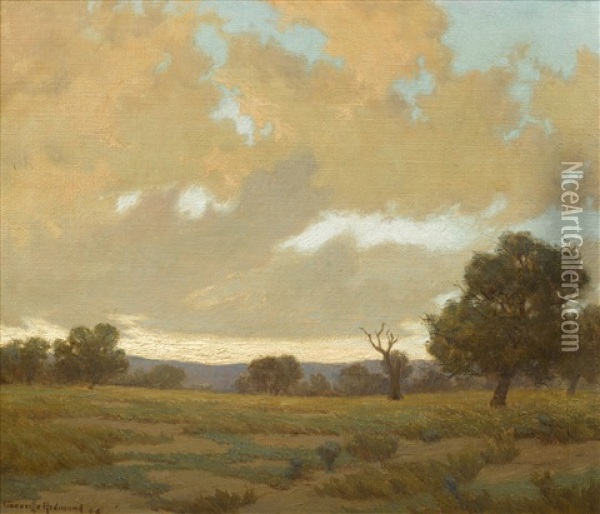 Clouds Gathering Above A Marin Landscape Oil Painting - Granville S. Redmond
