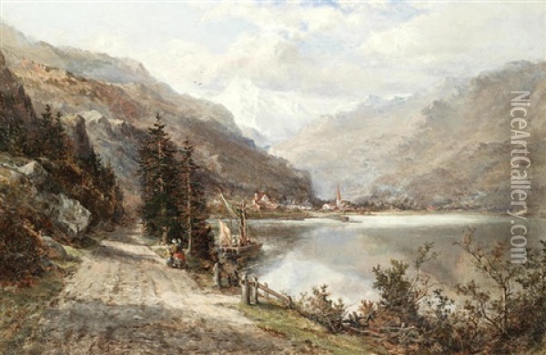 Lake Geneva Oil Painting - Robert Hudson Jr.