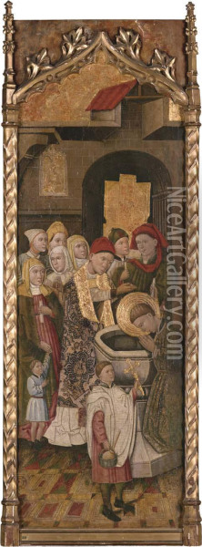 The Baptism Of Saint Martin Of Tours Oil Painting - Martin De Soria