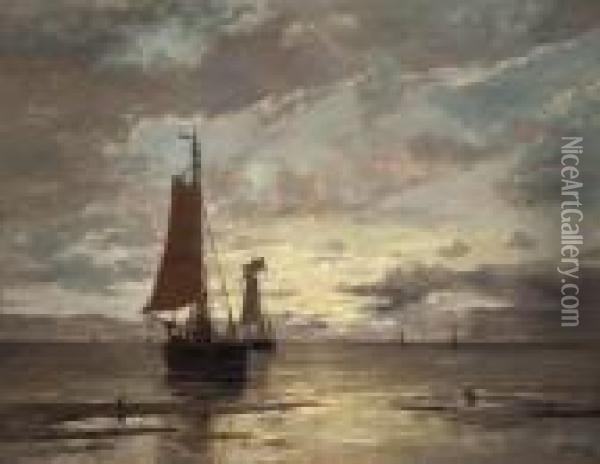 Along The Dutch Coast Oil Painting - Hendrik Willem Mesdag