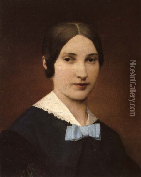 Portrait Der Sophie Wau-chatelain (brustbild) Oil Painting - Albert Anker