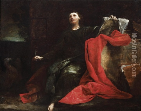 Der Heilige Johannes Auf Patmos Oil Painting - Giuseppe Maria Crespi