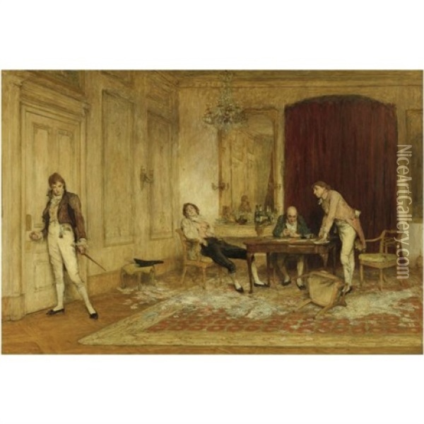 Hard Hit Oil Painting - Sir William Quiller Orchardson