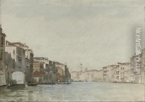 The Canal Grande, Venice Oil Painting - Johannes Christiaan Karel Klinkenberg