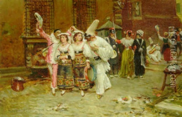 Romersk Karneval Oil Painting - Vilhelm Rosenstand