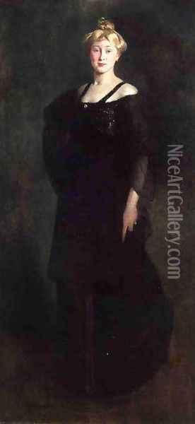 Woman in Black Oil Painting - John White Alexander