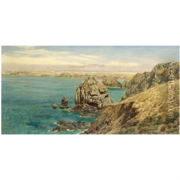 Mount's Bay, Cornwall Oil Painting - John Brett