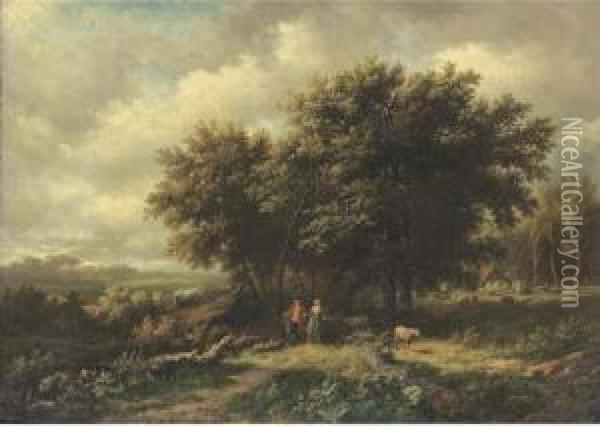 A Promenade In The Country Oil Painting - Willem Bodemann