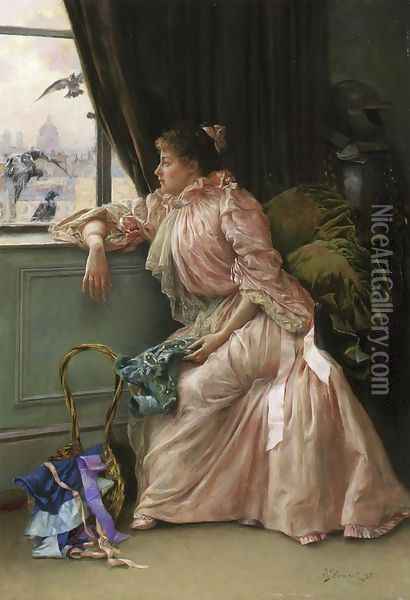 Room With A View Oil Painting - Julius LeBlanc Stewart