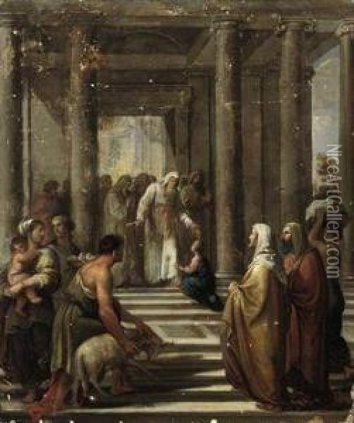 The Presentation Of The Virgin In The Temple Oil Painting - Jacques De Stella