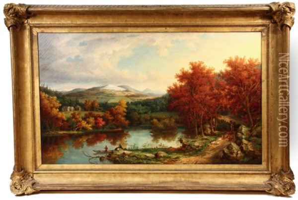 View Of The White Mountains Of New Hampshire Oil Painting - John White Allen Scott