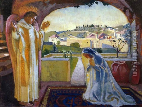 Annonciation A Nazareth Oil Painting - Maurice Denis