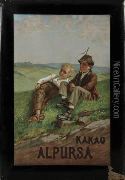 Werbeschild Fur 'kakaoalpursa' Oil Painting - Theodor Kleehaas