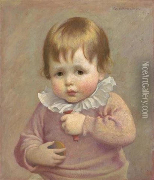 Portrait Of A Child Oil Painting - George de Forest Brush