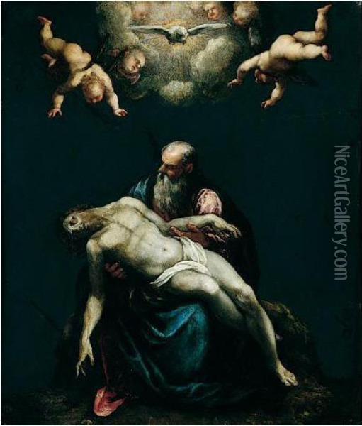 The Holy Trinity Oil Painting - Sante Creara