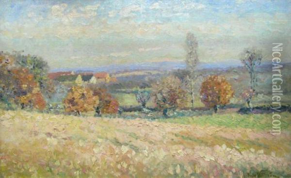 Autumne, Environ De Salvar Oil Painting - Emmanuel Victor Auguste Marie De La Villeon