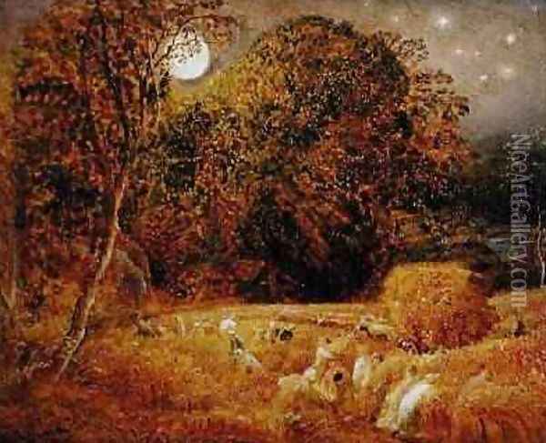 The Harvest Moon, 1833 Oil Painting - Samuel Palmer