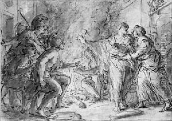 The Denial Of Saint Peter Oil Painting - Joseph Parrocel