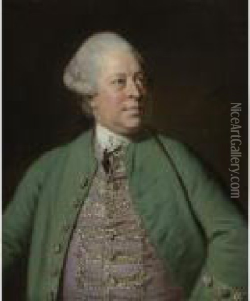 Portrait Of Edward Holden Cruttenden (1720-1771) Oil Painting - Sir Joshua Reynolds
