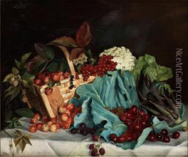 Still Life With Fruit Oil Painting - Ellen Jolin