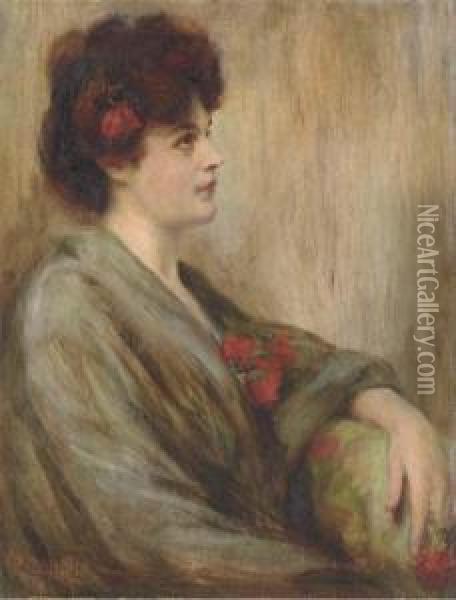 Portrait Of Lida Rose Mccabe Oil Painting - James Carroll Beckwith