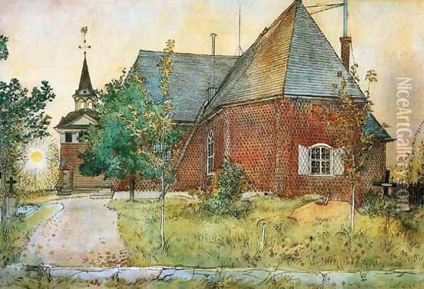 The Old Church Oil Painting - Carl Larsson