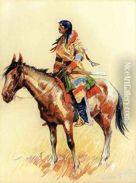 A Breed Oil Painting - Frederic Remington