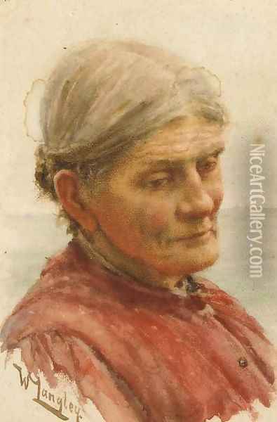 Portrait of a fisherwoman Oil Painting - Walter Langley