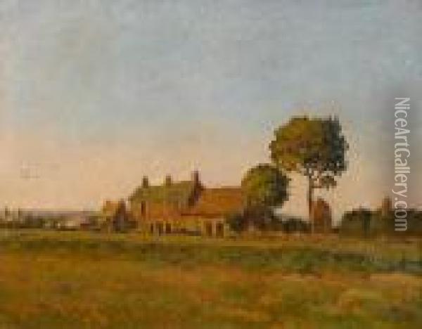 La Vieille Ferme Pres Du Village Oil Painting - Louis Alphonse Abel Lauvray