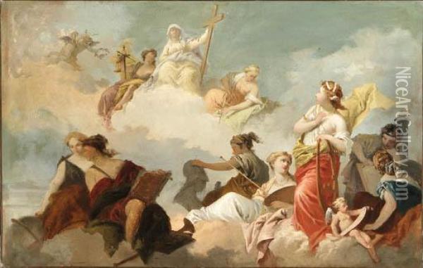 An Allegory Of The Arts, Sciences And Faith Oil Painting - Gerard de Lairesse