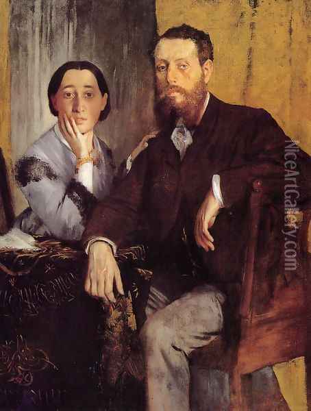 Edmond And Therese Morbilli Oil Painting - Edgar Degas