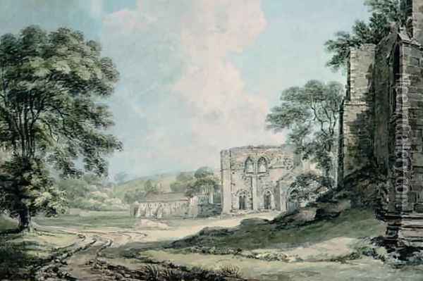 Furness Abbey Lancashire Oil Painting - Thomas Hearne