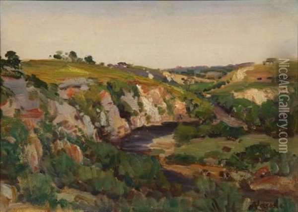 The River, Knysna, Cape Oil Painting - Pieter Hugo Naude